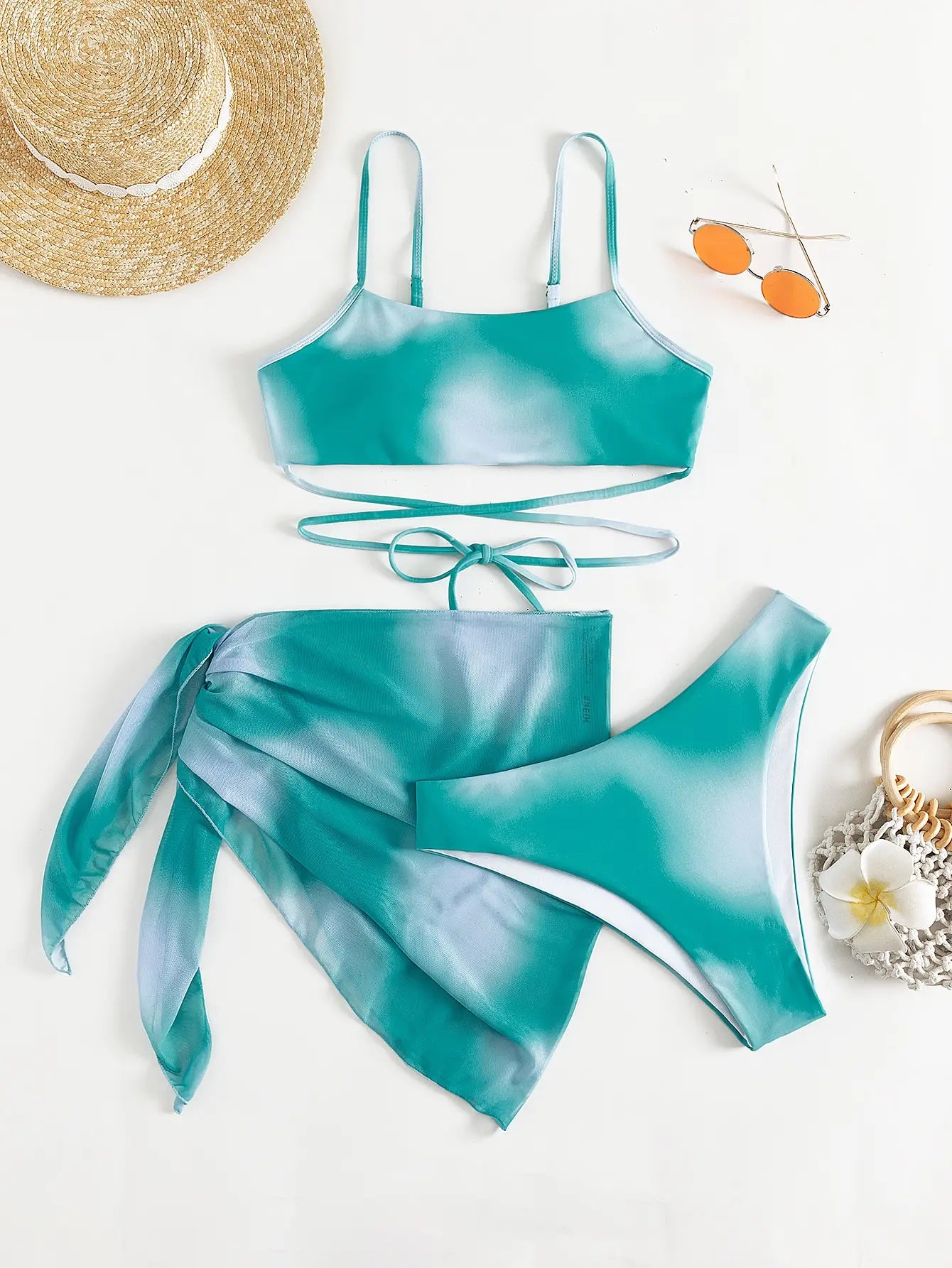 Maillot de bain 3 pièces dégradé avec jupe – Style été 2025