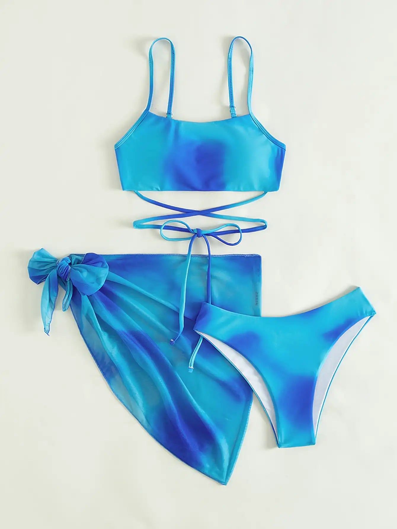 Maillot de bain 3 pièces dégradé avec jupe – Style été 2025