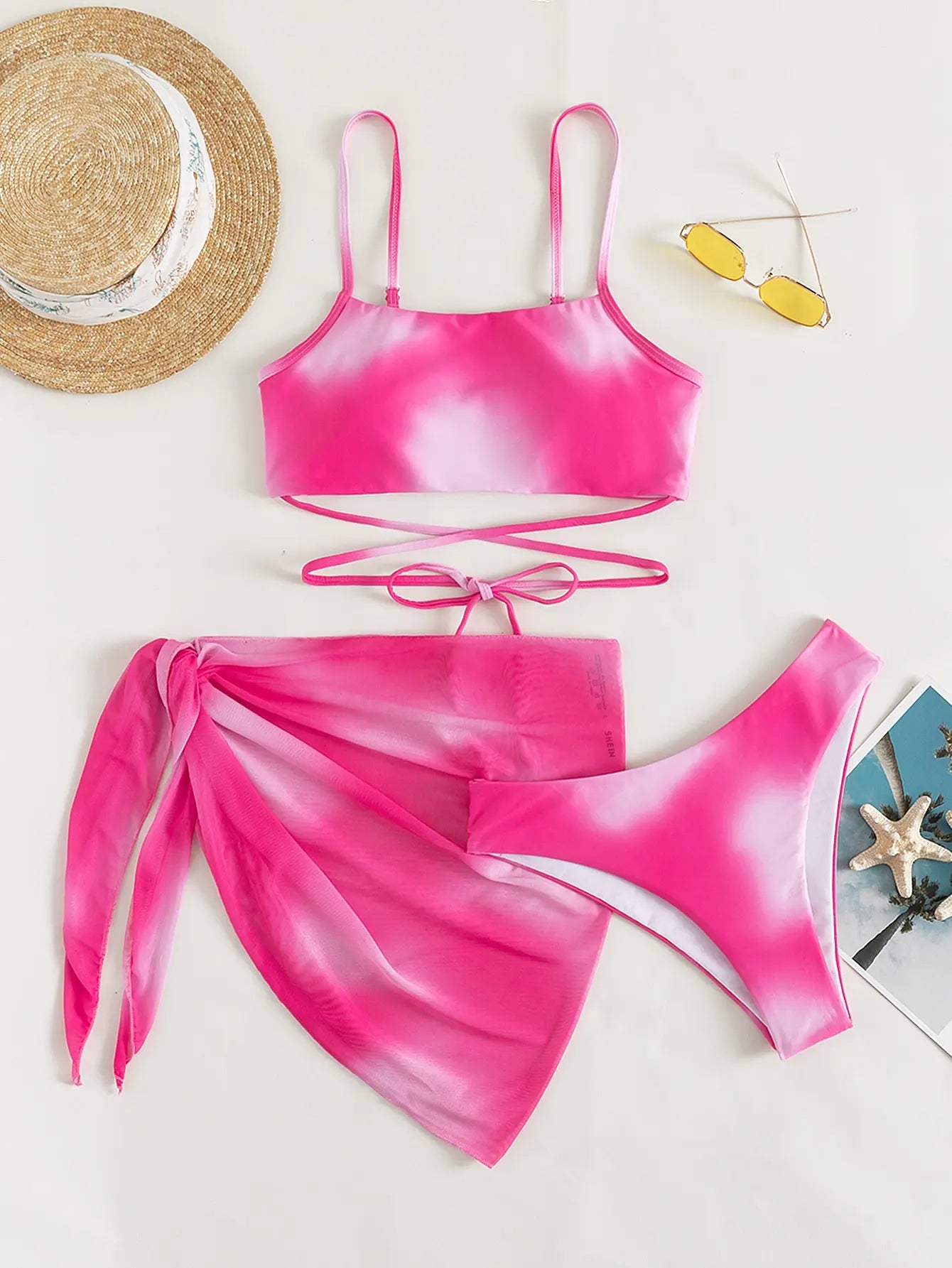 Maillot de bain 3 pièces dégradé avec jupe – Style été 2025