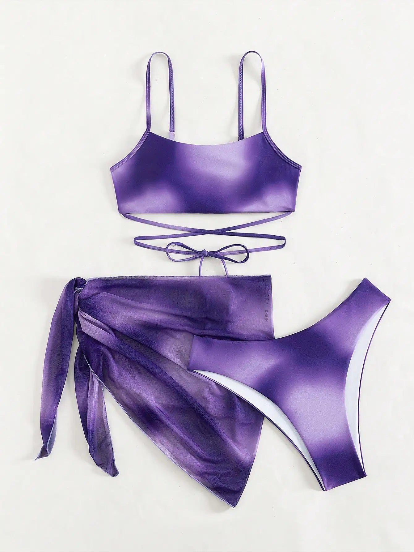Maillot de bain 3 pièces dégradé avec jupe – Style été 2025